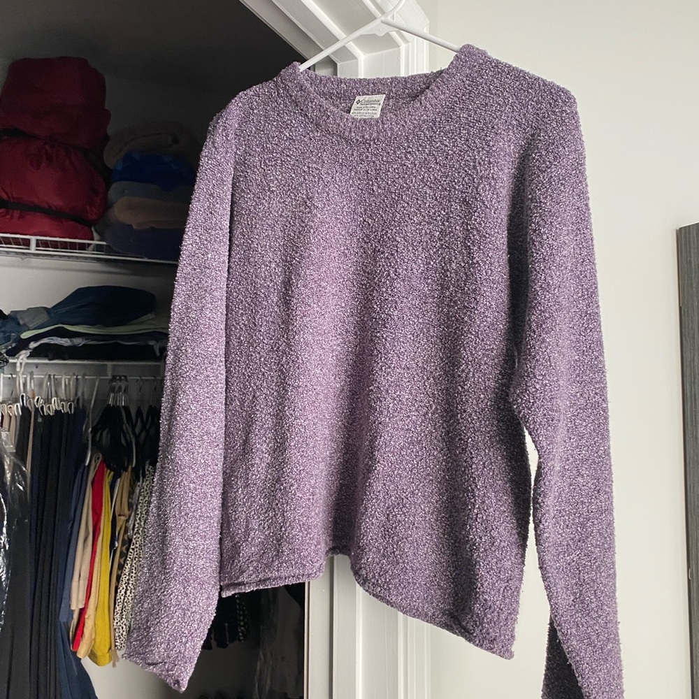 Purple Fuzzy Fleece Sweater Pullover